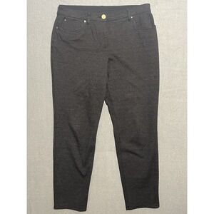 Chico's So Slimming 1.5 Short Gray Knit Pants Women's Size 12 Petite Ankle